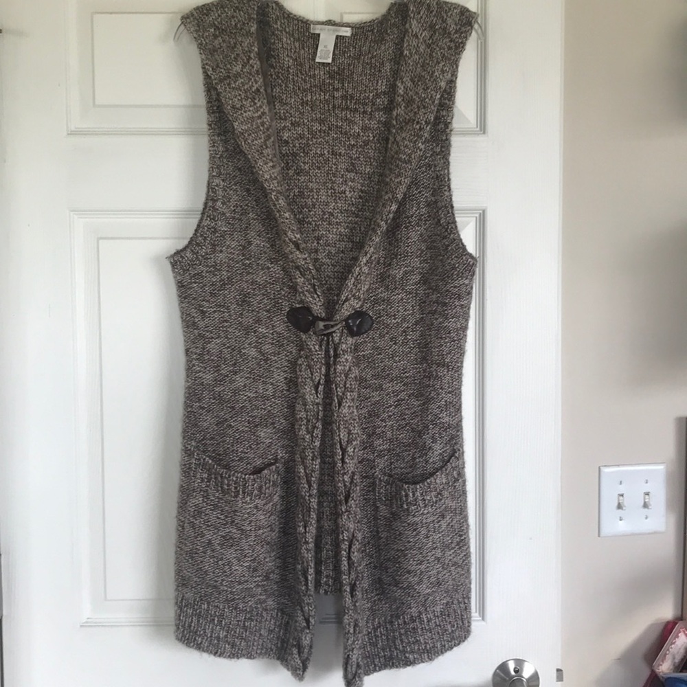 XL Brown long sweater vest